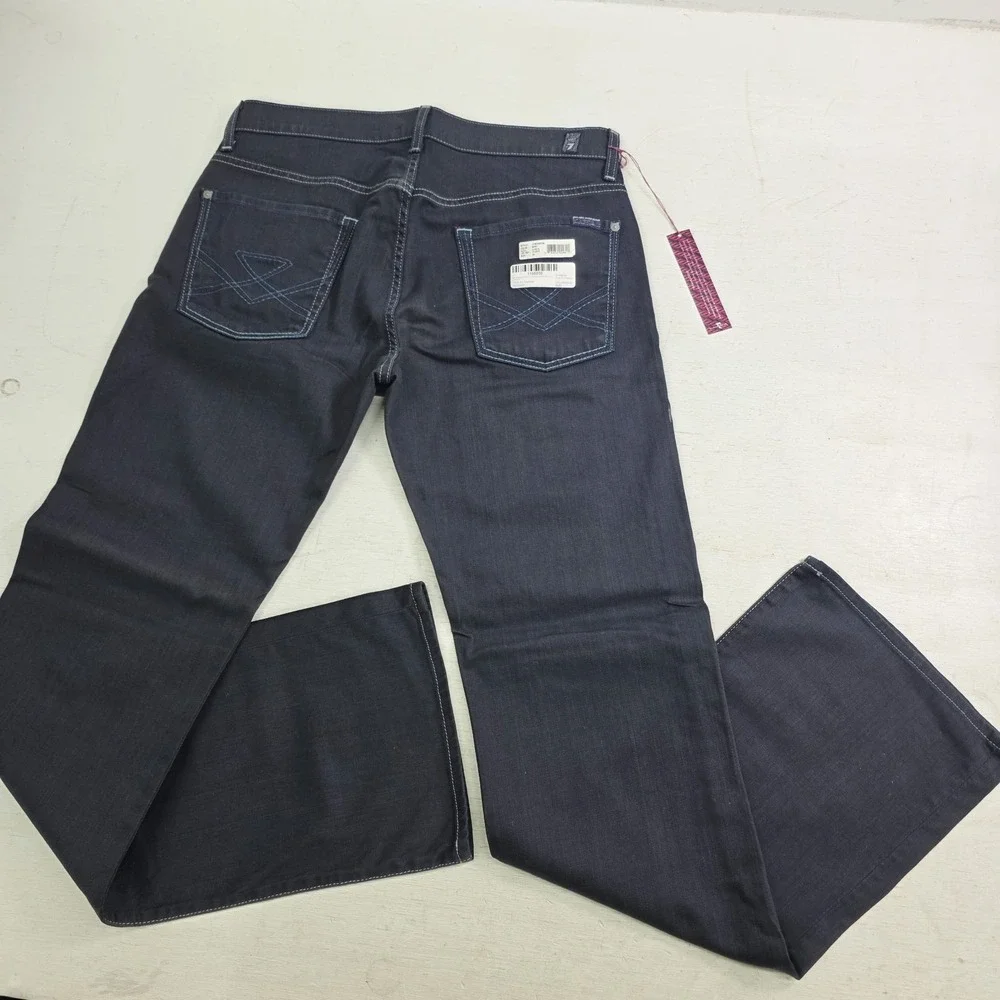 7 For All Mankind Bootcut Denim Jeans Men's Size 33 Blue Portland Dark Wash NWT